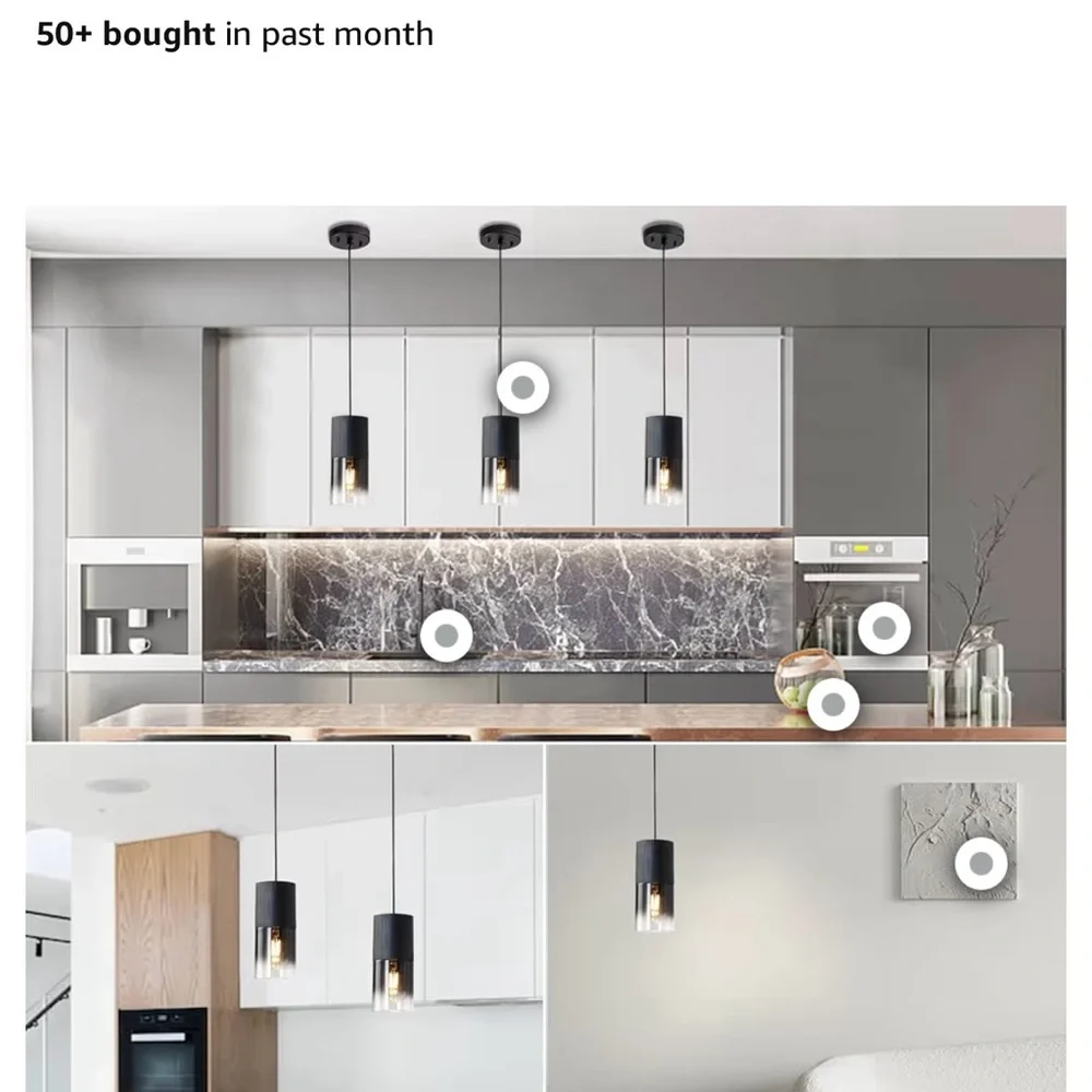 Modern Black Pendant Light Fixture - Picture 2 of 5